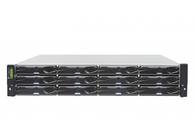 СХД Infortrend (DS1012G20000B-8U32) DS 1012 Gen2 2U/12bay, High IOPS solutions, Single controller1x12Gb SAS EXP. Port, 4x1G iSCSI ports+1x host board slot, 1x2GB, 2x(PSU+FAN), 12xdrive trays, 1xRackmount (ESDS 1012G2-B)