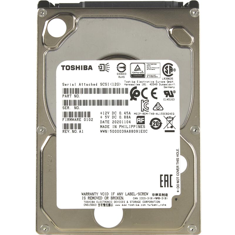 Жесткий диск Infortrend Toshiba Enterprise 2.5" SAS 12Gb/s HDD, 1.8TB, 10000RPM, 1 in 1 Packing