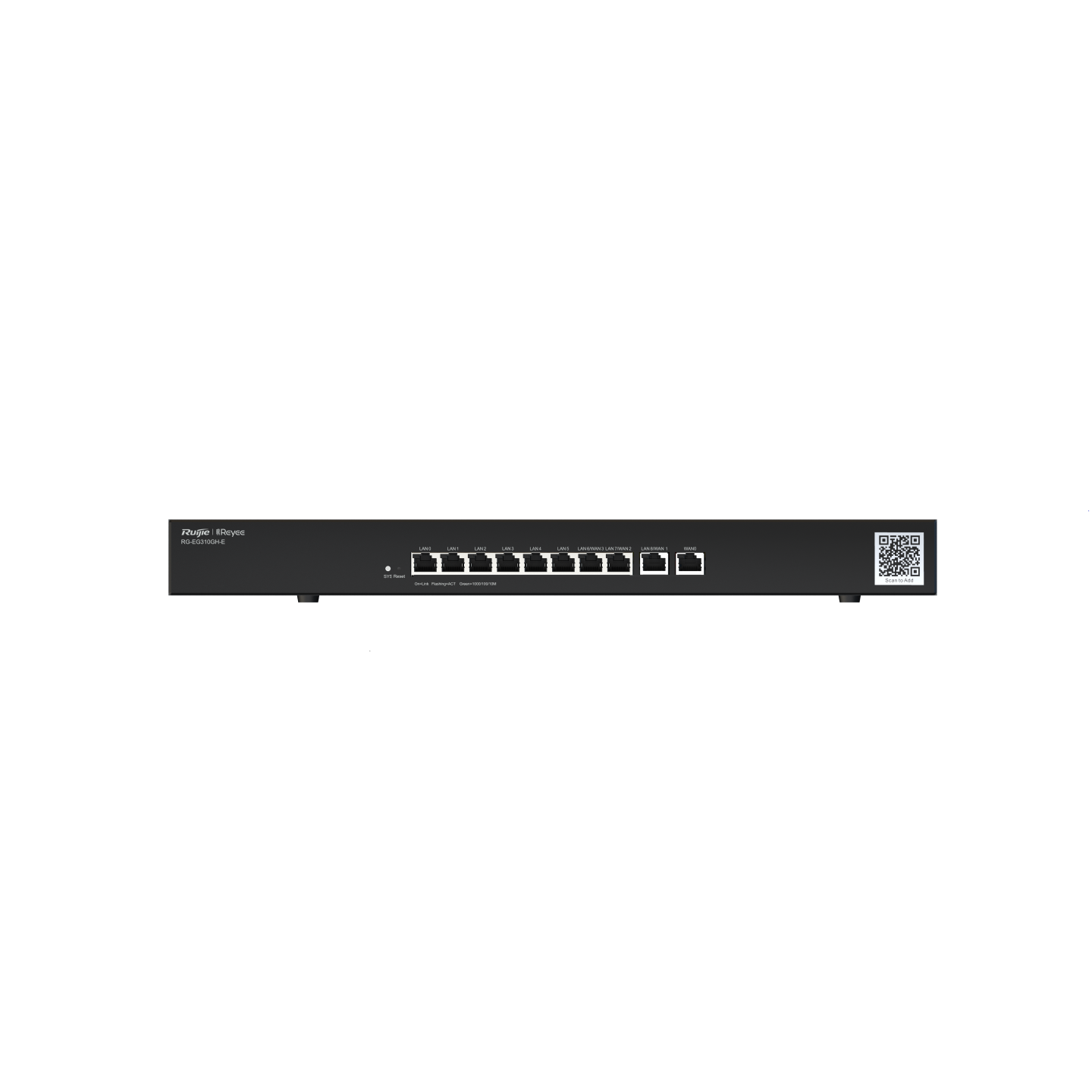 Маршрутизатор Ruijie Reyee Rack-mountable 10-port full gigabit router, providing one WAN port, six LAN ports, and three LAN/WAN ports; recommended concurrency of 300, maximum 1.5 Gbps throughput; cloud remote management s