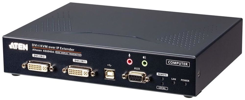 Удлинитель DVI-I Dual Display KVM over IP transmitter (Ethernet + Optical)