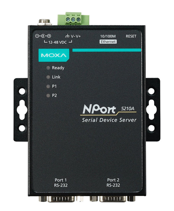 MOXA NPort 5210A-T 2 port RS-232 advanced, DB9, t:-40/+75