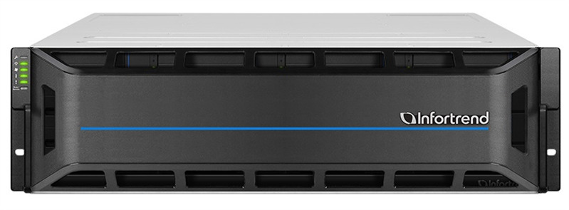 Полка расширения Infortrend (JB3016R0A0-8U32) 3U/16bay dual controller expansion enclosure 4x 12Gb SAS ports, 2x(PSU+FAN module), 16xGS drive trays, 2x 12G to 12G SAS cables and 1xRackmount kit(JB 3016RA)