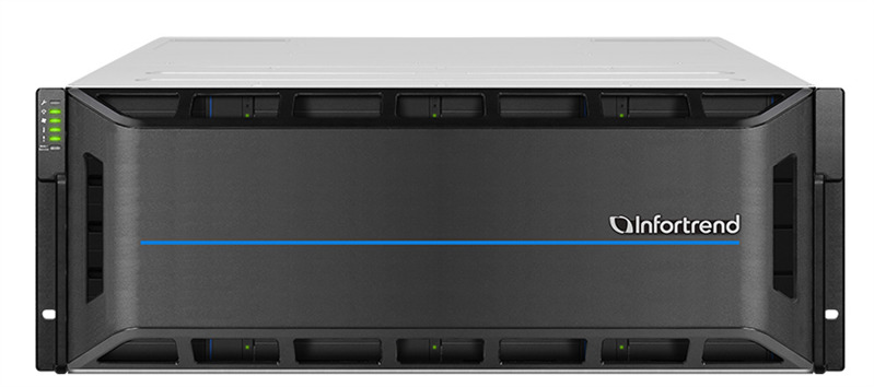 СХД Infortrend (GS2024UR00M2J88U32) EonStor GS 2000 2U/24bay U.2 NVMe AFA dual controller 2x12Gb/s SAS,4x host board,4x32GB,2x(PSU+FAN Module),2x(SuperCap.+Flash module),8xMicron U.2 NVMe SSD, PCIe Gen3, 1.92TB, DWPD=1 (GS 2024URM2-J8)