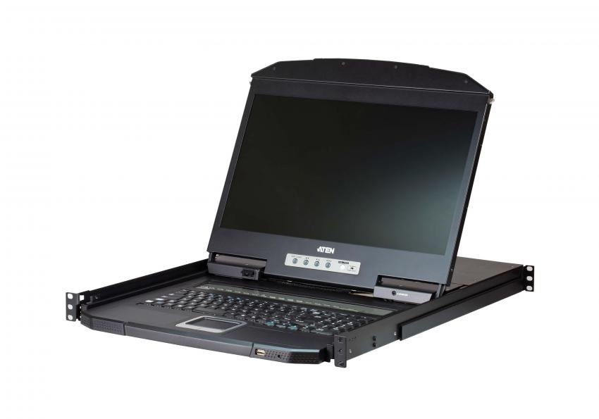 Консоль ATEN 18.5" 16-Port PS/2-USB VGA Single Rail WideScreen LCD KVM Switch