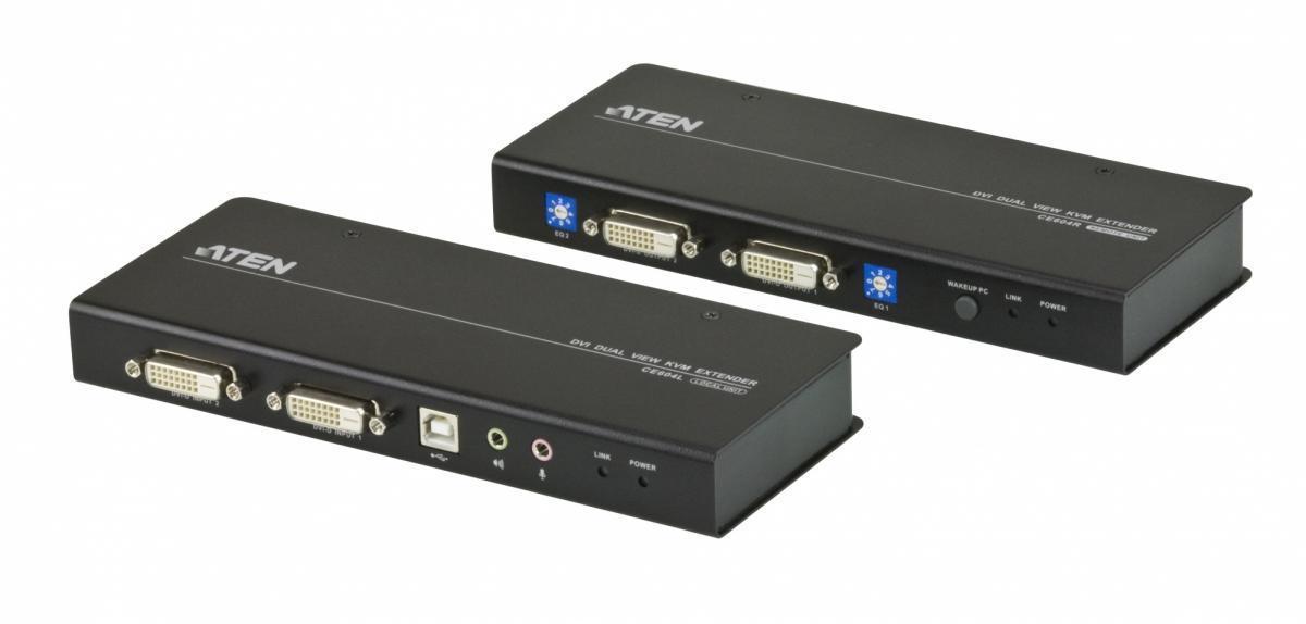 Удлинитель ATEN USB DVI Dual View Cat 5 KVM Extender (1024 x 768@60m)