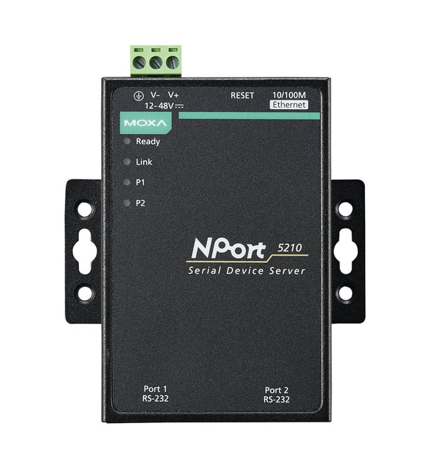 MOXA NPort 5210-T 2 Port RS-232 device server,RJ45,t:-40/+70 w/o adapter