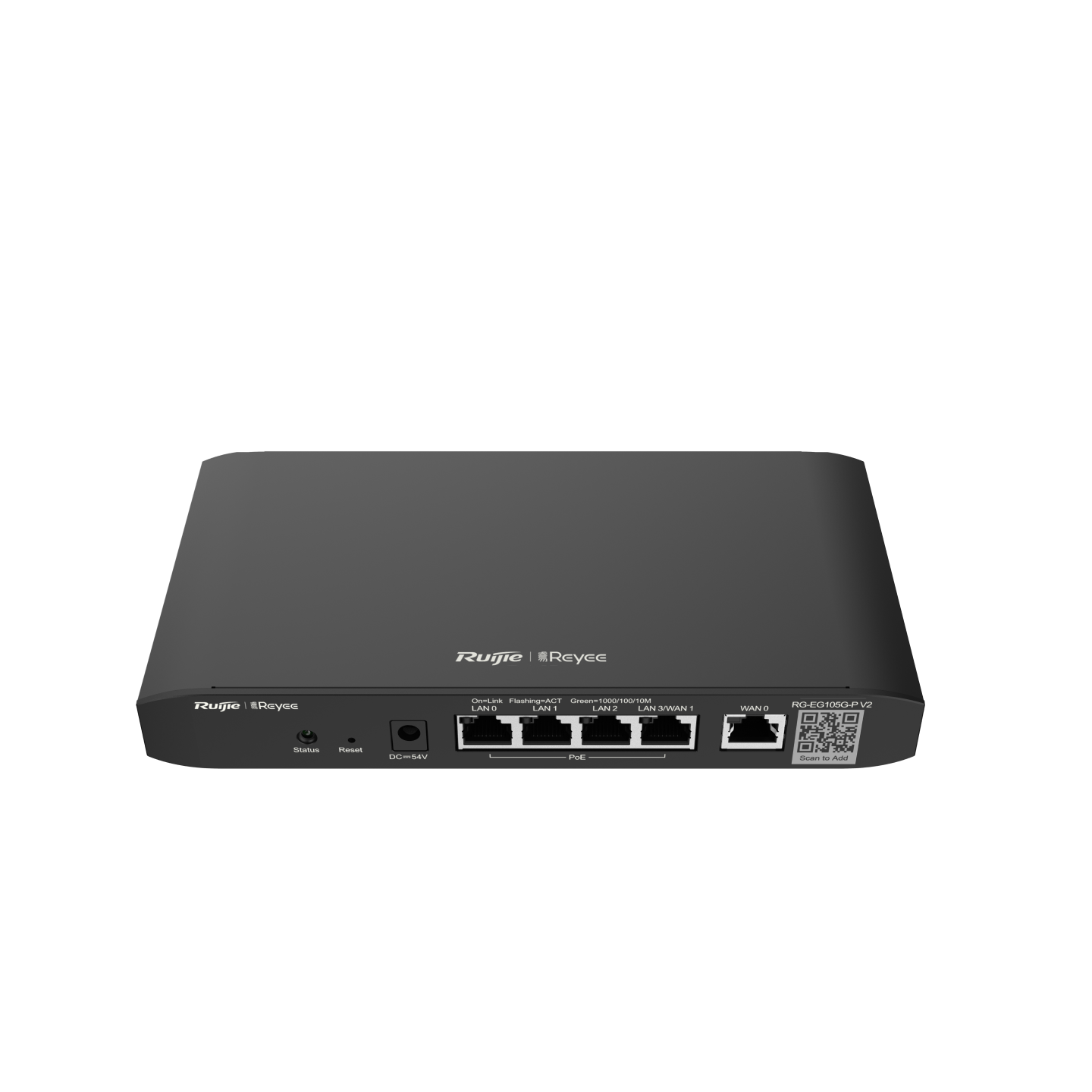 Маршрутизатор Ruijie Reyee 5-Port Gigabit  Cloud Managed  router, 5 Gigabit Ethernet connection Ports including 4 PoE/POE+ Ports with 54W POE Power budget, Support up to 2 WANs, 100 concurrent users, 600Mbps