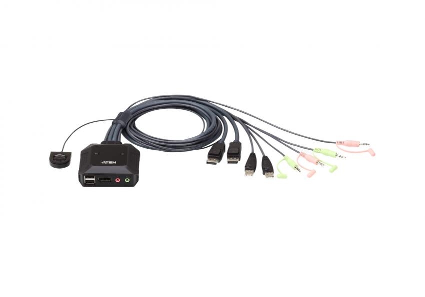 KVM-переключатель ATEN 2-Port USB DisplayPort Cable KVM Switch with Remote Port Selector