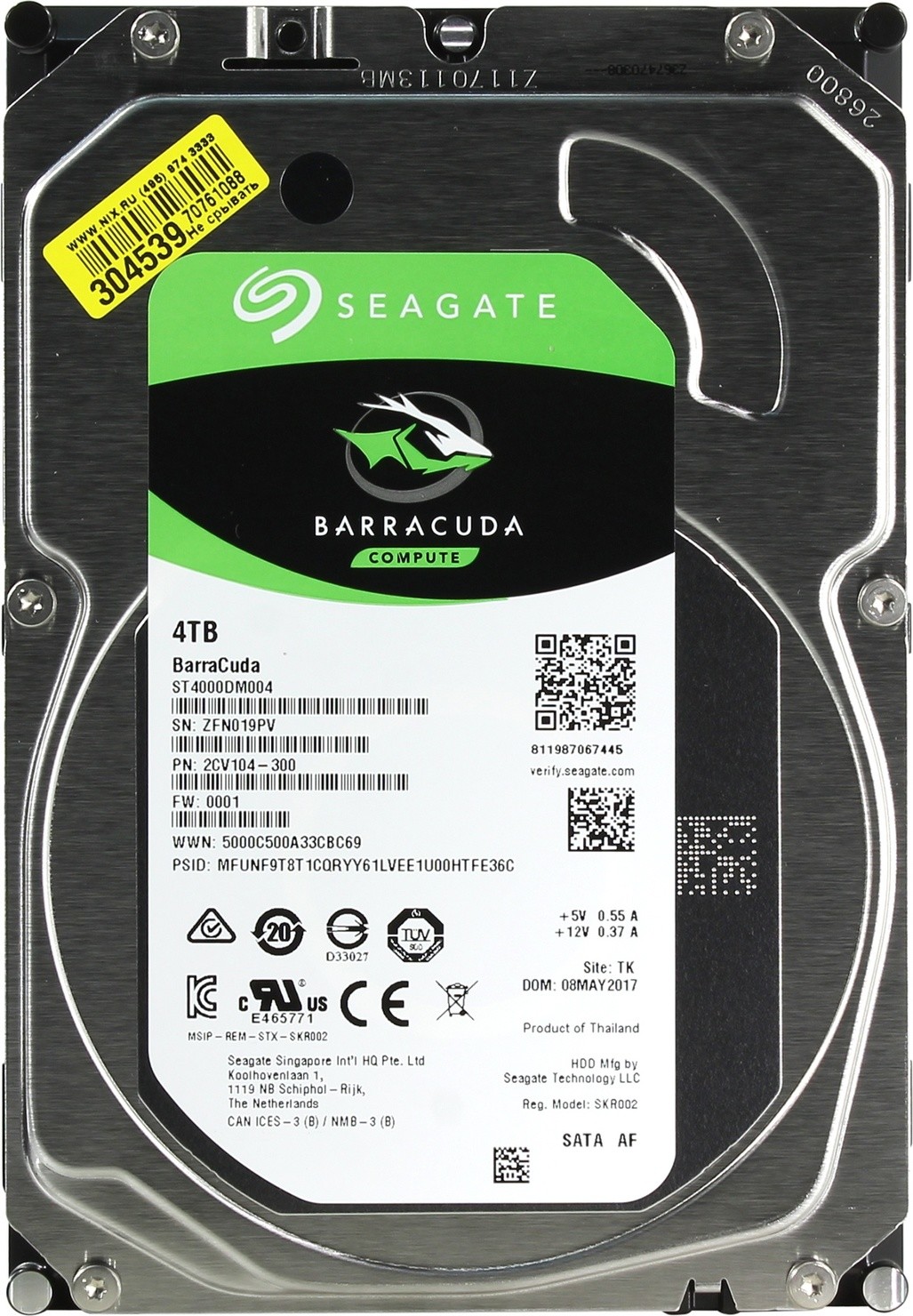 Жесткий диск Seagate HDD 4000Гб 3.5" SATA III ST4000DM004