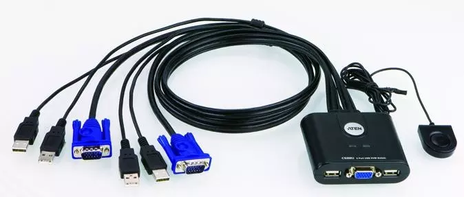 Переключатель ATEN 2-Port USB VGA Cable KVM Switch with Remote Port Selector