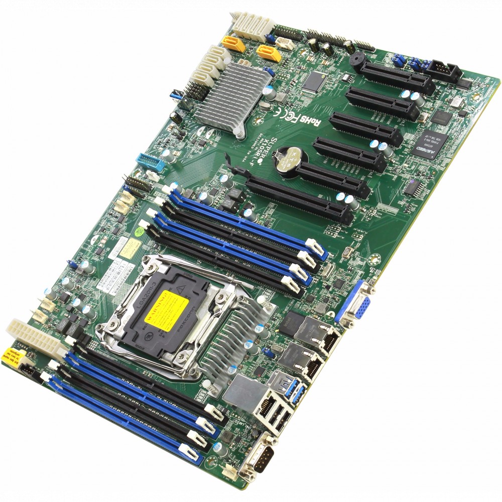 Материнская плата SuperMicro MBD-X10SRi-F-B OEM {10} ATX LGA 2011 8x 288-pin DDR4 DIMM slots Up to 1TB ECC 3DS LRDIMM Up to 512GB ECC LRDIMM Up to 256GB ECC RDIMM 10x SATA3 (6Gbps) ports 4x USB 3.0 ports 8x USB 2.0 ports 1x VGA port