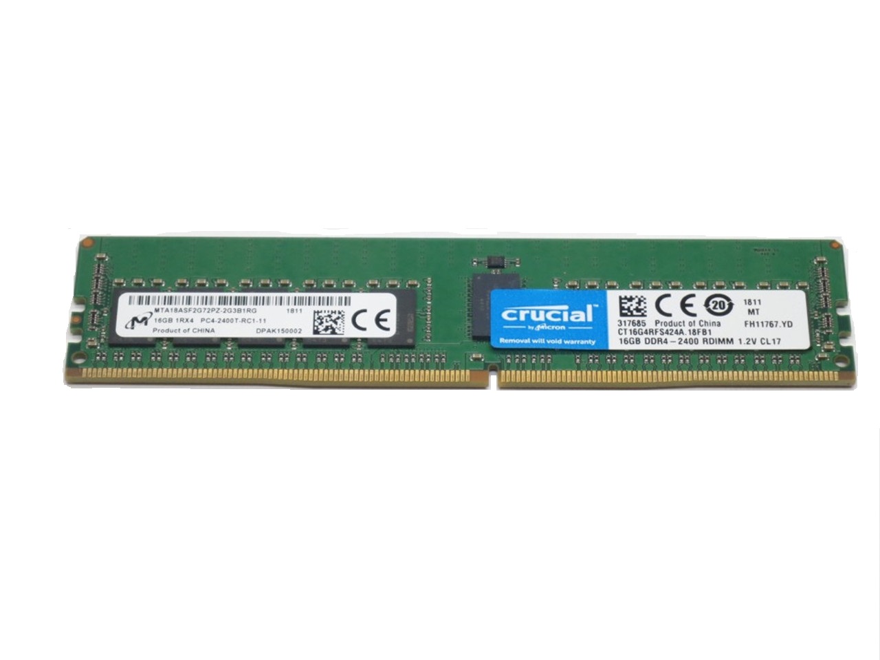 Crucial (1x16Gb) DDR4 RDIMM 2400MHz CT16G4RFS424A