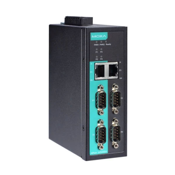 MOXA NPort IA5450A 4-port RS-232/422/485 advanced, DB9, dual 10/100BaseT(X)