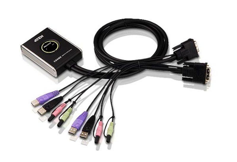 KVM-переключатель ATEN 2-Port USB DVI/Audio Cable KVM Switch with Remote Port Selector