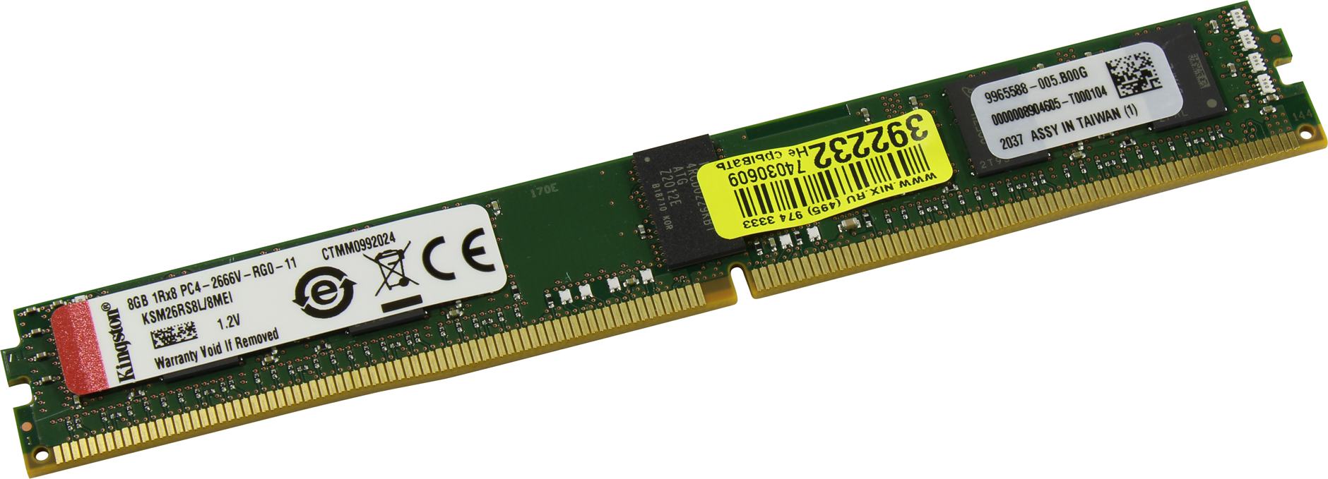 Оперативная память Kingston (1x8Gb) DDR4 RDIMM 2666MHz KSM26RS8L-8MEI