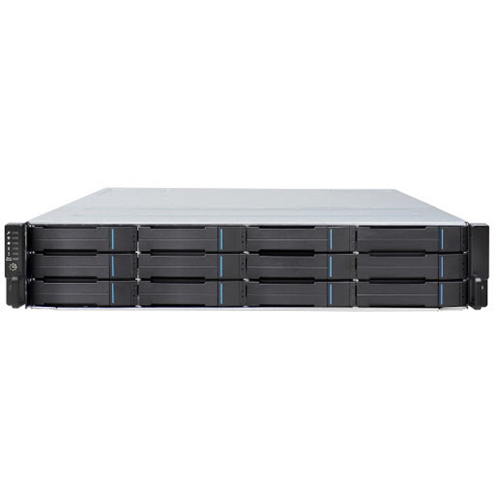 Полка расширения Infortrend (JB3012R0A0-8U32) 2U/12bay dual redundant controller expansion enclosure 4x 12Gb SAS ports, 2x(PSU+FAN module) 12xdrive trays, 2x 12G to 12 G SAS cables and 1xRackmount kit(JB 3012R)