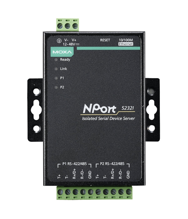 MOXA NPort 5232I 2 Port RS-422/485,2Kv isolation w/o adapter